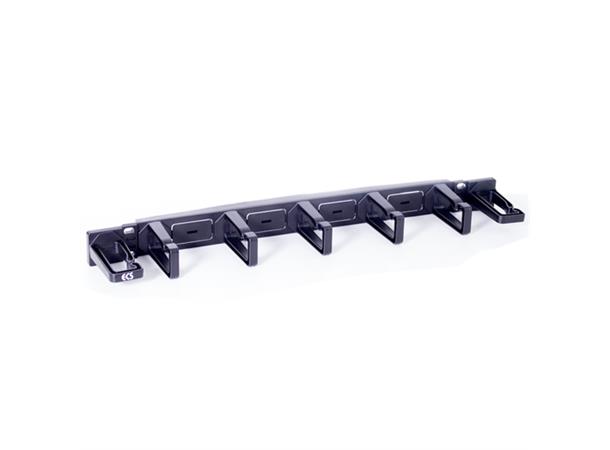 ECS kabelhållare 19" 1HE plastic 5st vertikala 2st horisontella 